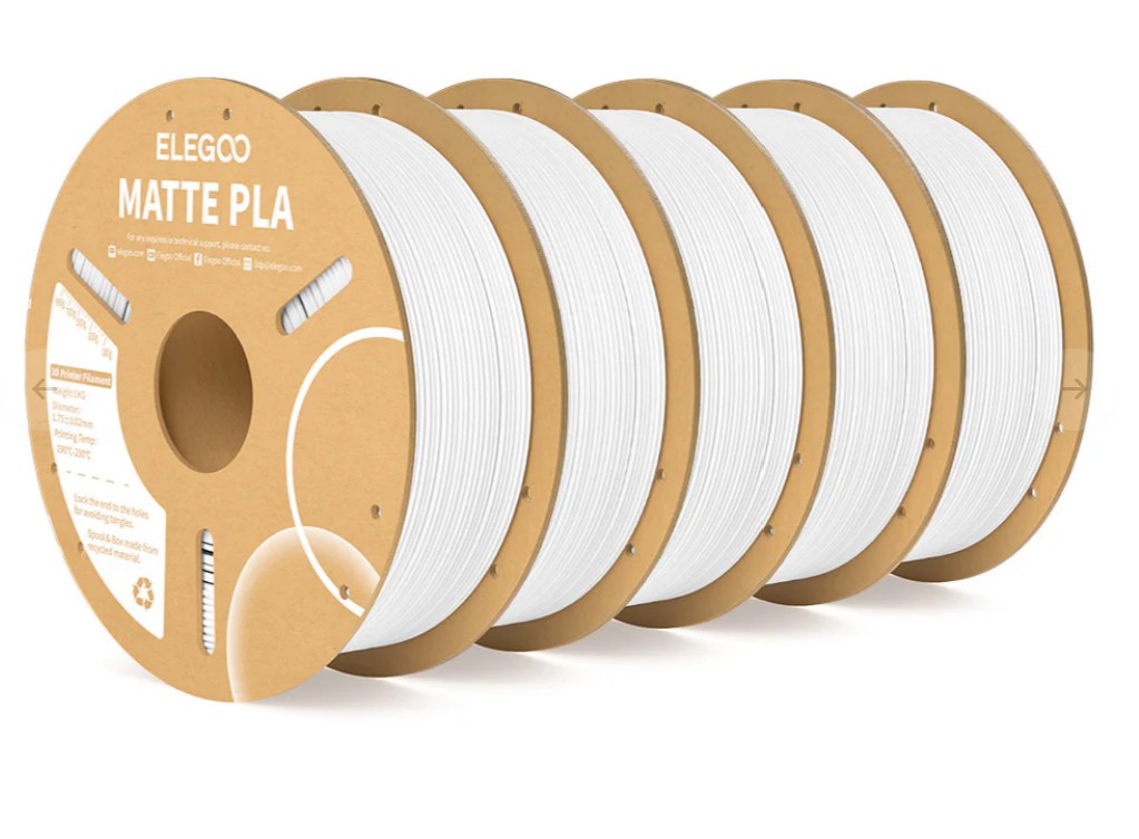 ELEGOO MATTE PLA FILAMENT WHITE 1KG